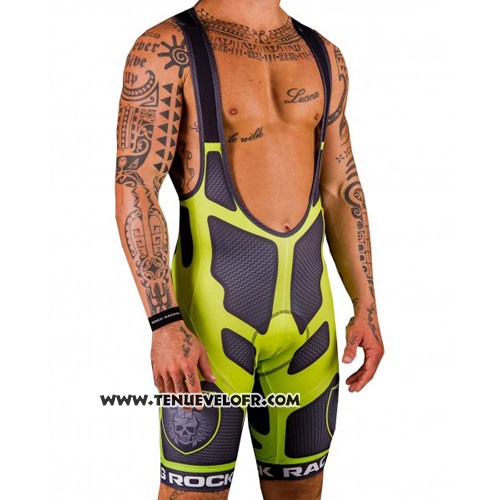 2016 Maillot Ciclismo Rock Racing Vert et Marron Manches Courtes et Cuissard